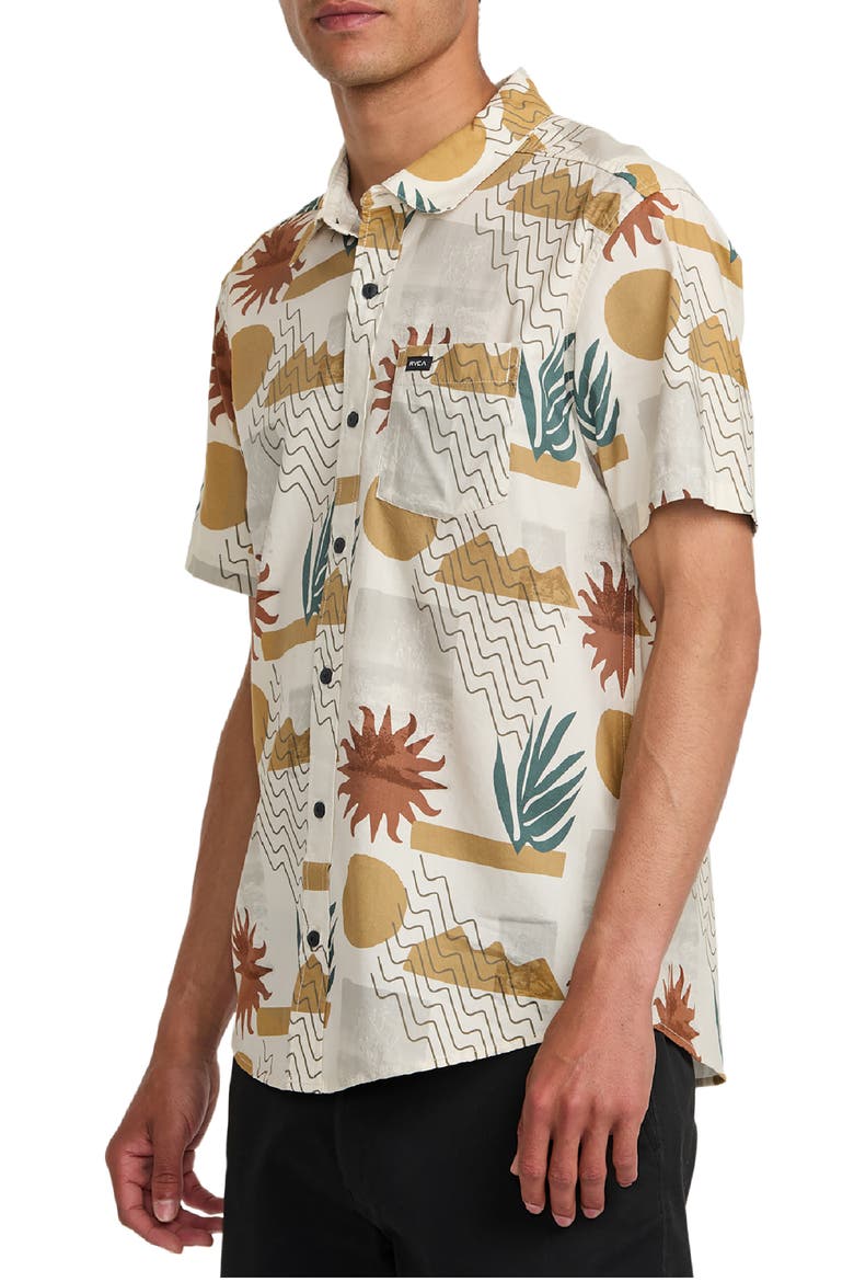 Anytime Short Sleeve Button-Up Shirt, Alternate, color, NATURAL