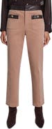 KARL LAGERFELD PARIS Faux Leather Trim Corduroy Pants