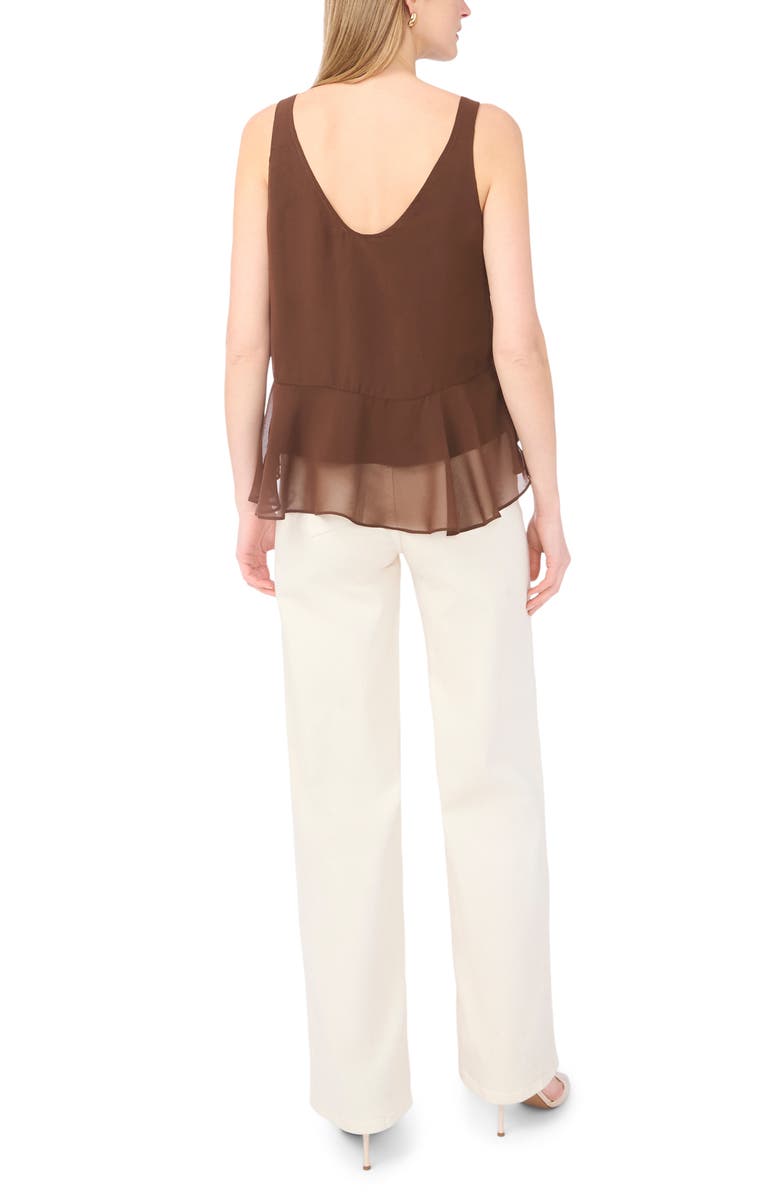 Parker Ruffle Tank Top, Alternate, color, Shaved Chocolate