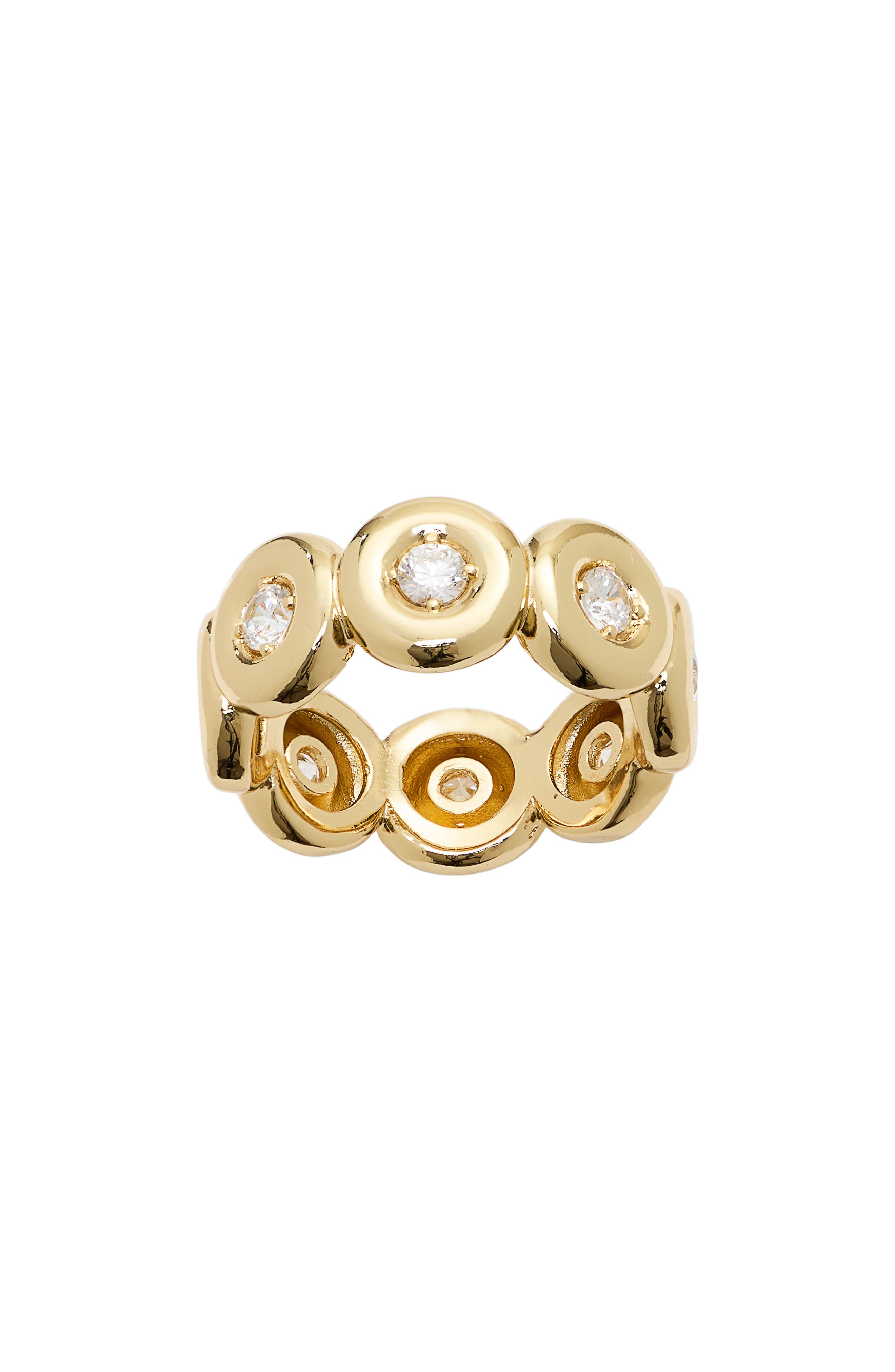 Athra Luxe Cubic Zirconia Bubble Bezel Band Ring In Gold