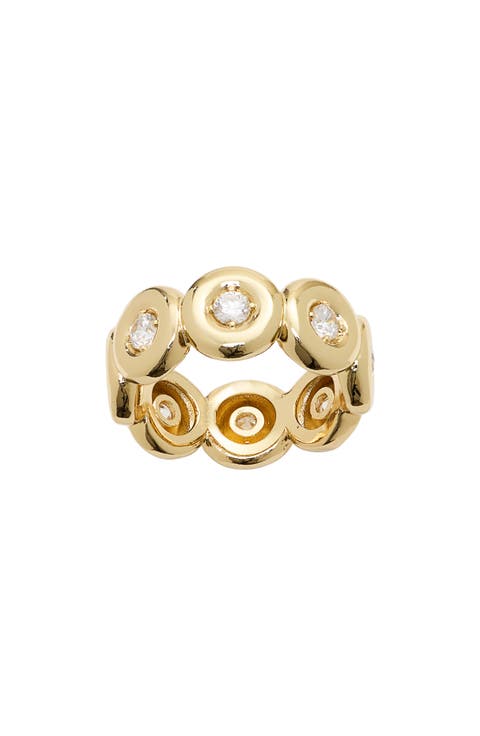 Cubic Zirconia Bubble Bezel Band Ring