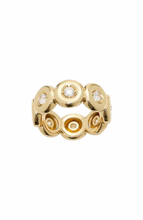 Cubic Zirconia Bubble Bezel Band Ring