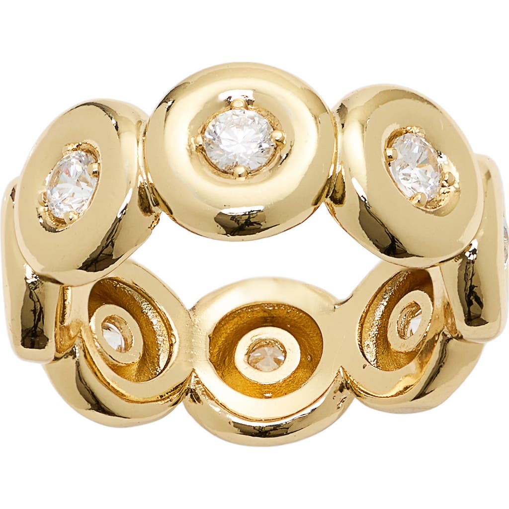 Athra Luxe Cubic Zirconia Bubble Bezel Band Ring In Gold