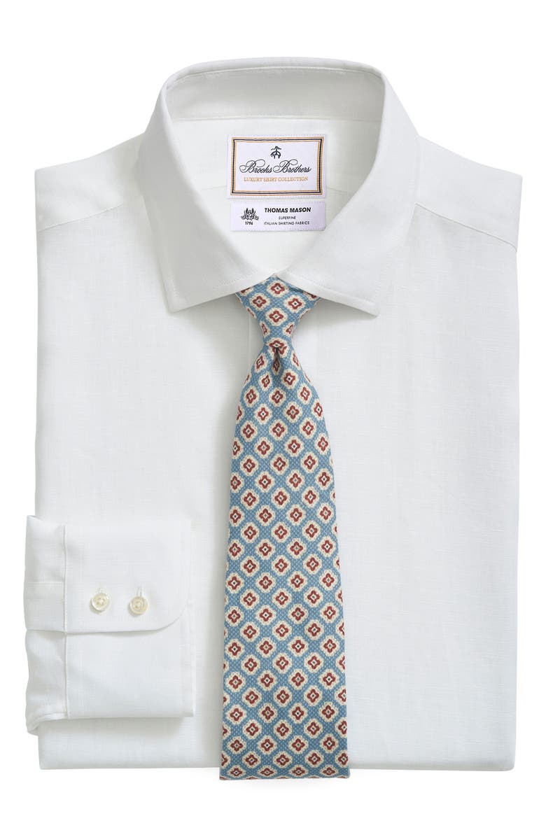 Brooks Brothers x Thomas Mason<sup>®</sup> Solid Linen Dress Shirt, Alternate, color,