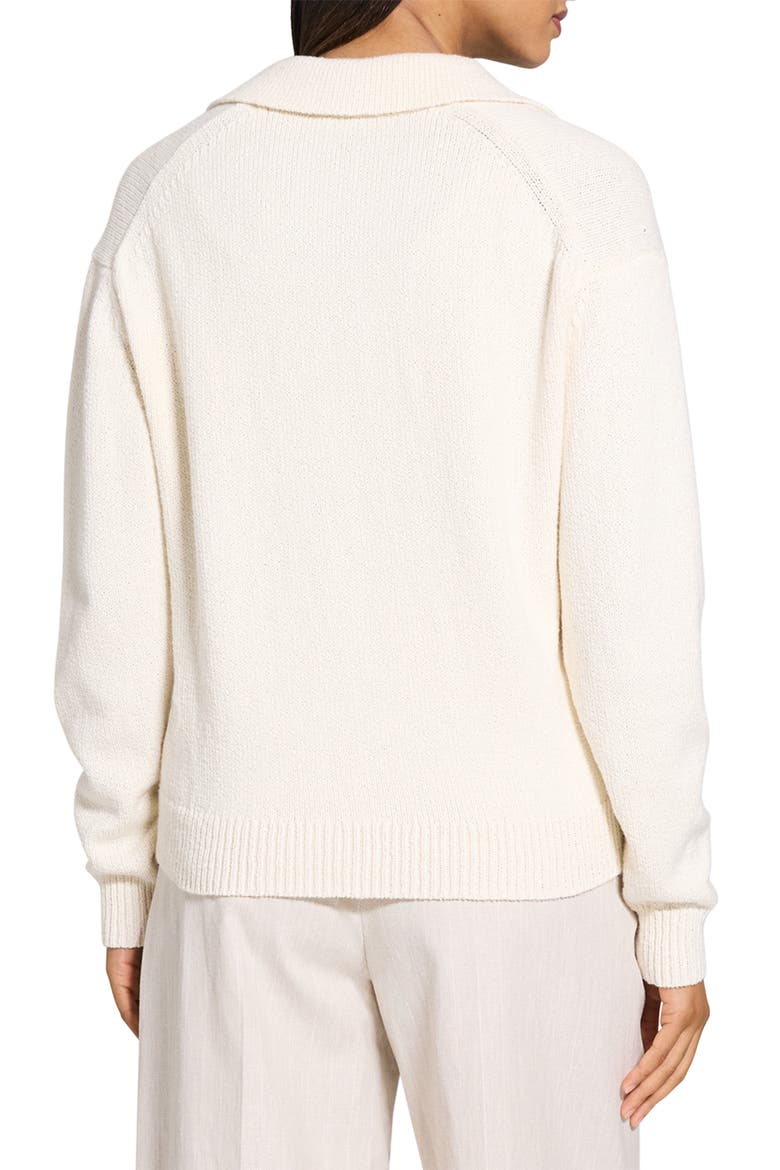 Cotton & Wool Polo Sweater, Alternate, color, OFF WHITE