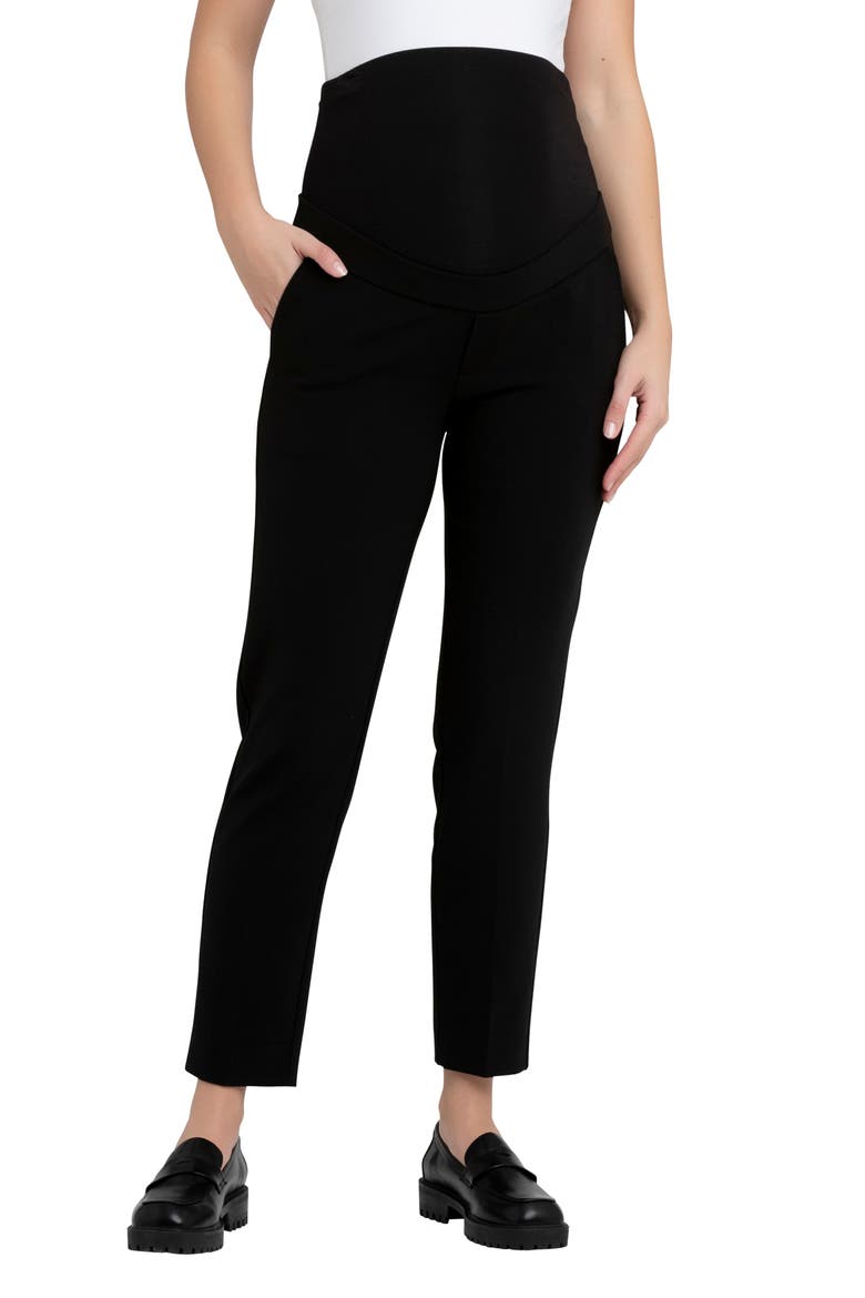 Alexa Classic Cropped Maternity Work Pant, Main, color, BLACK