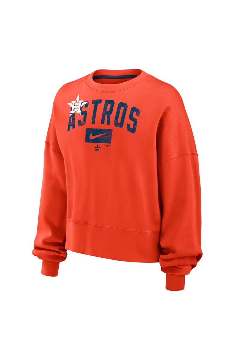 Nike Women's Nike Orange Houston Astros Oversized Long Sleeve Cropped Sweatshirt, Alternate, color, Orange