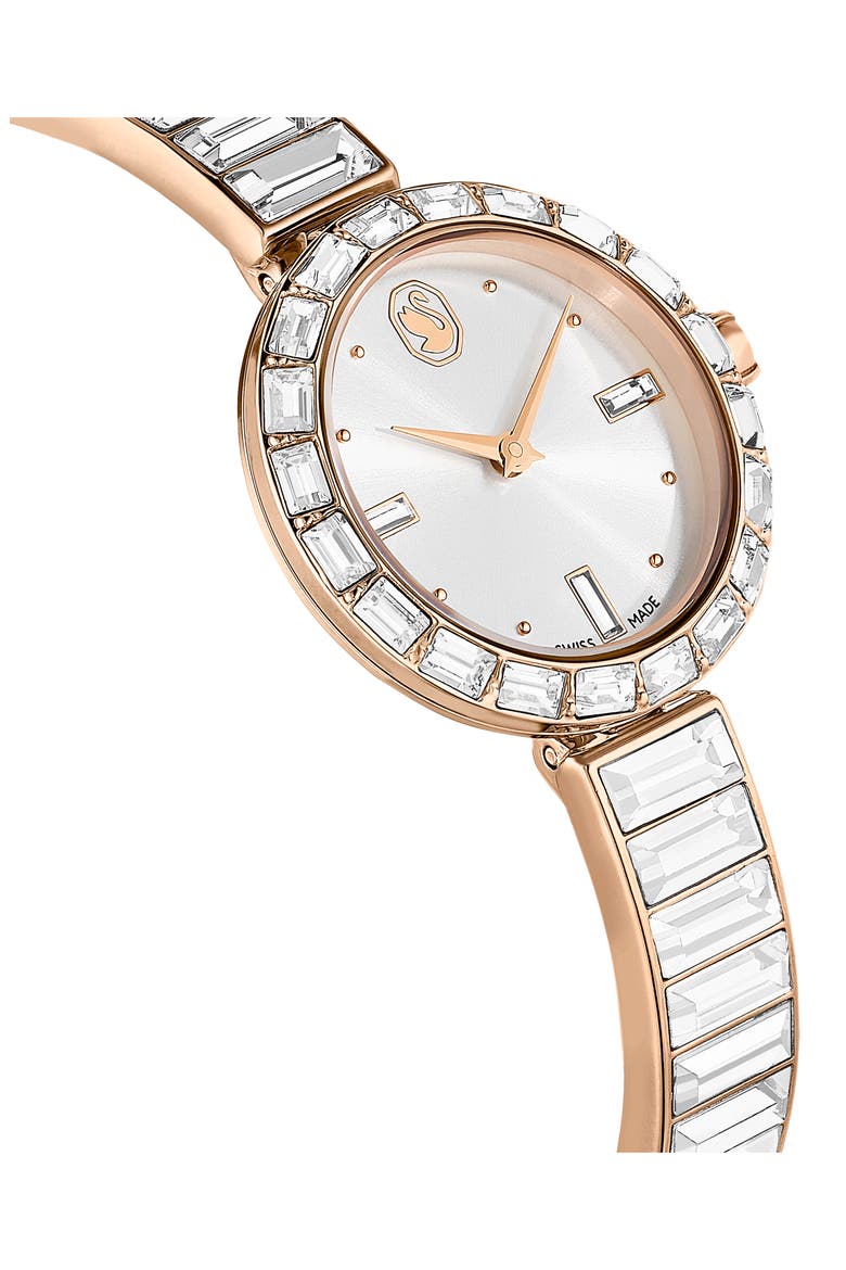 Matrix Bracelet Watch, 25mm, Alternate, color, WHITE/ROSE GOLD