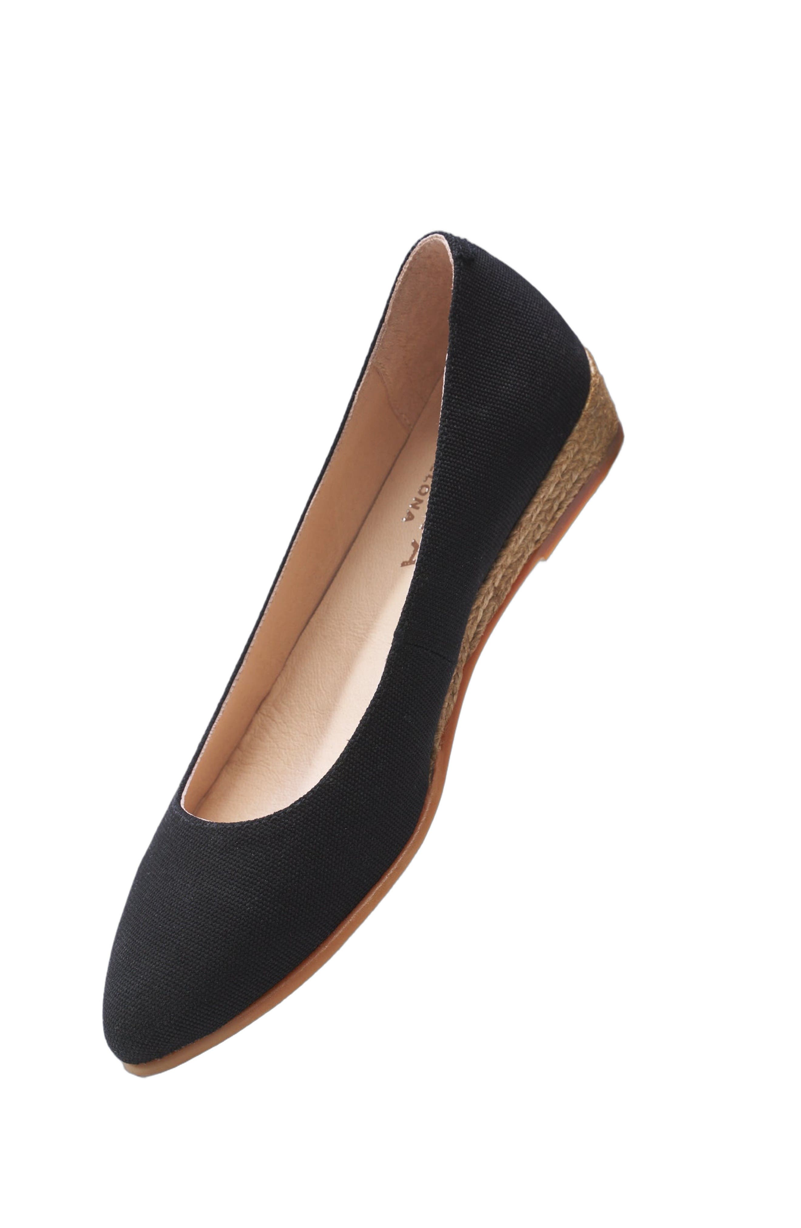 VISCATA Rubina Canvas Espadrille Flats, Alternate, color, Black
