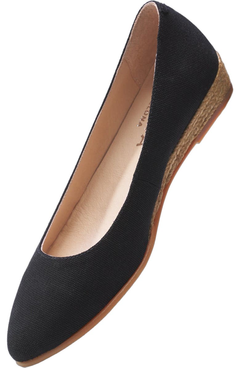 VISCATA Rubina Canvas Espadrille Flats, Alternate, color, Black