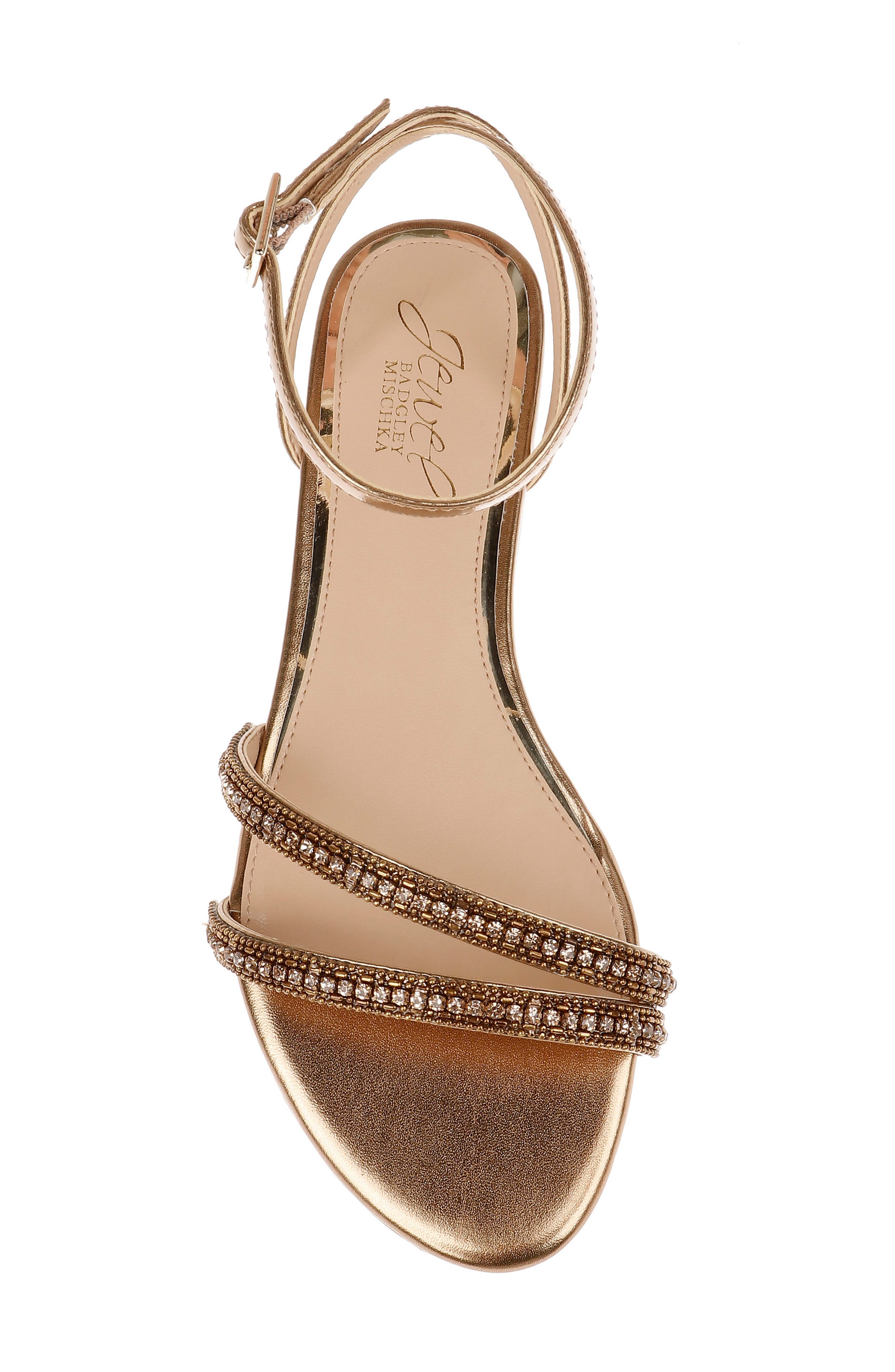 Jewel Badgley Mischka Roslyn Ankle Strap Sandal, Alternate, color, Bronze