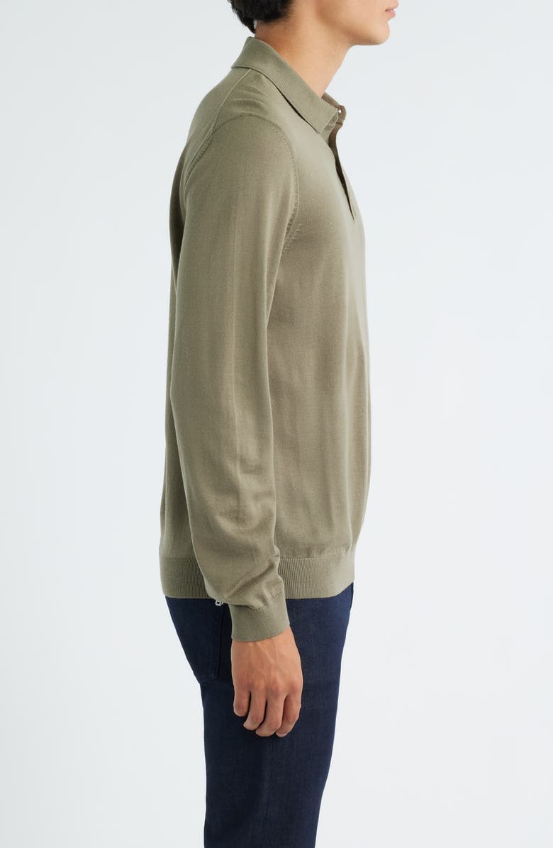 BOSS Lancione Wool Polo Sweater, Alternate, color, Open Brown