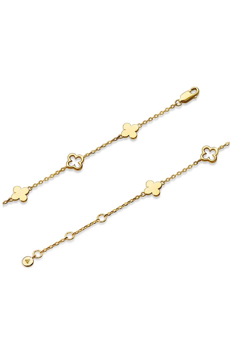 Gold Plated Floral Station Bracelet, Alternate, color, GOLD