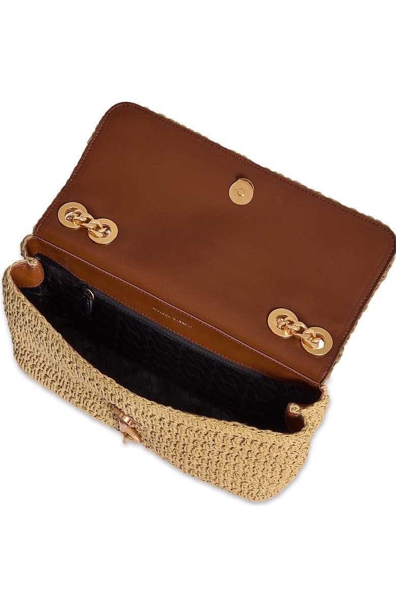 Rebecca Minkoff Medium Edie Straw Crossbody Bag, Alternate, color, Natural/ Tawny