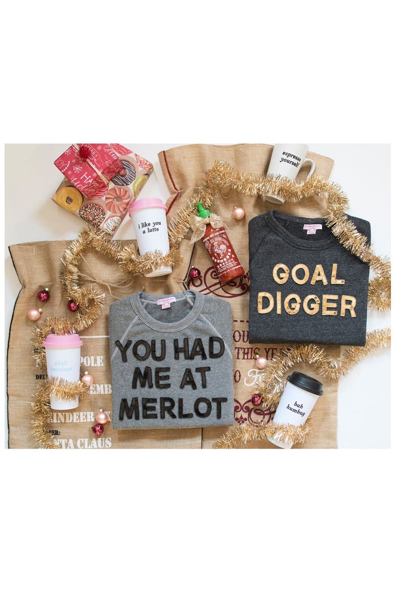 'You Had Me at Merlot' Sweatshirt, Alternate, color, HEATHER GREY
