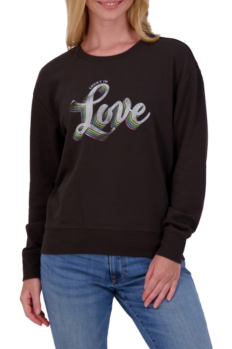 Long Sleeve Graphic T-Shirt, Main, color, JET BLACK