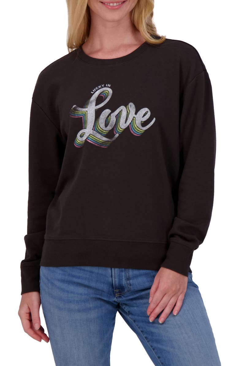 Lucky Brand Long Sleeve Graphic T-Shirt, Main, color, Jet Black