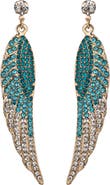 EYE CANDY LOS ANGELES Angel Wing Crystal Drop Earrings