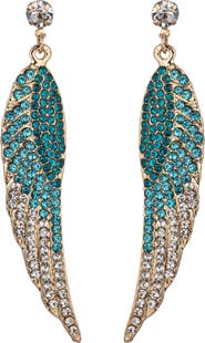 EYE CANDY LOS ANGELES Angel Wing Crystal Drop Earrings