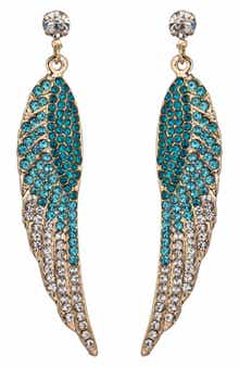 EYE CANDY LOS ANGELES Angel Wing Crystal Drop Earrings