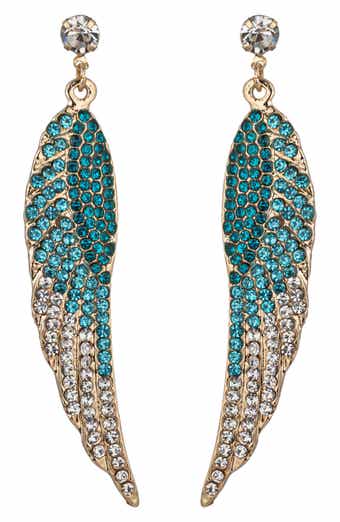 EYE CANDY LOS ANGELES Angel Wing Crystal Drop Earrings