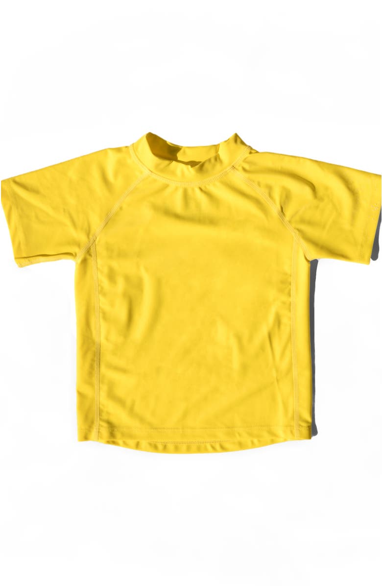 Leveret Kids Short Sleeve Rash Guard, UPF 50+ Swim Shirt, Alternate, color, Yellow
