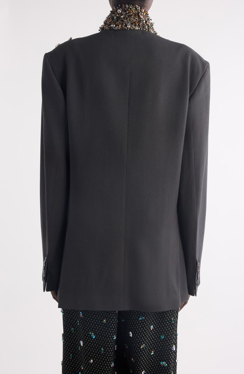 Dries Van Noten Bafya Embellished Wool Blazer, Alternate, color, Dark Grey
