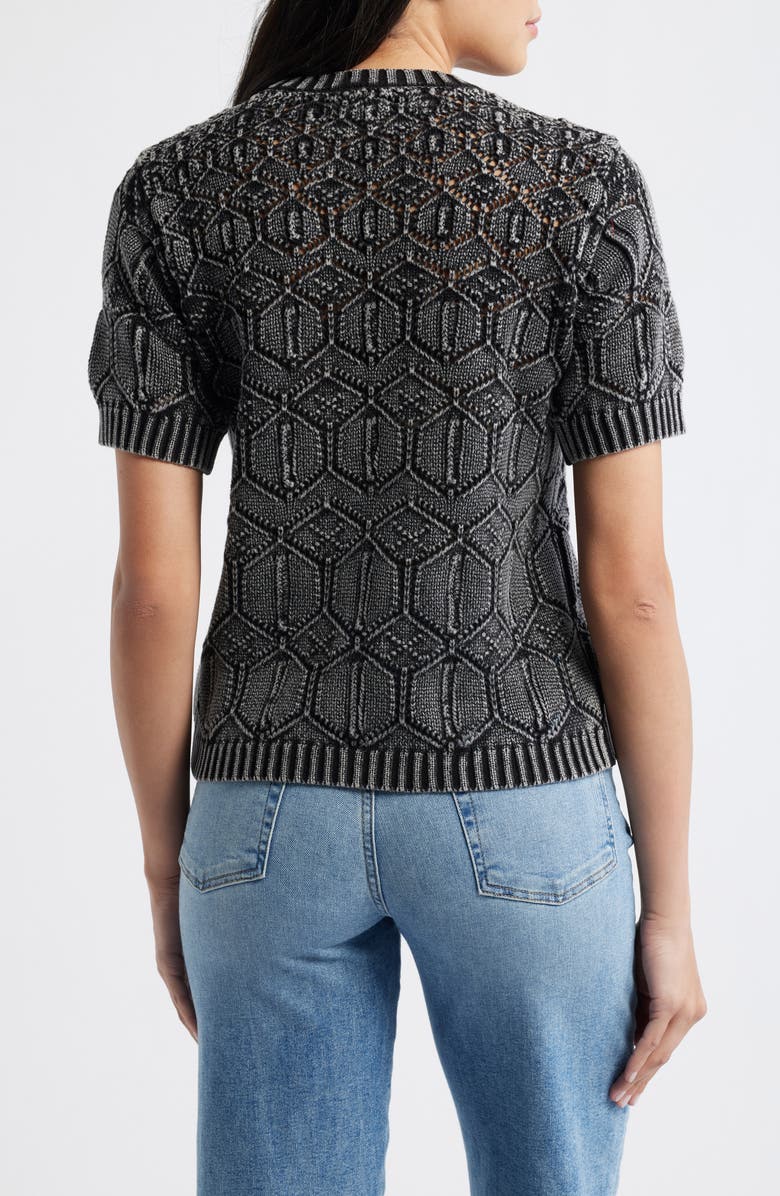 CITY BLUES Open Stitch Short Sleeve Sweater, Alternate, color, 