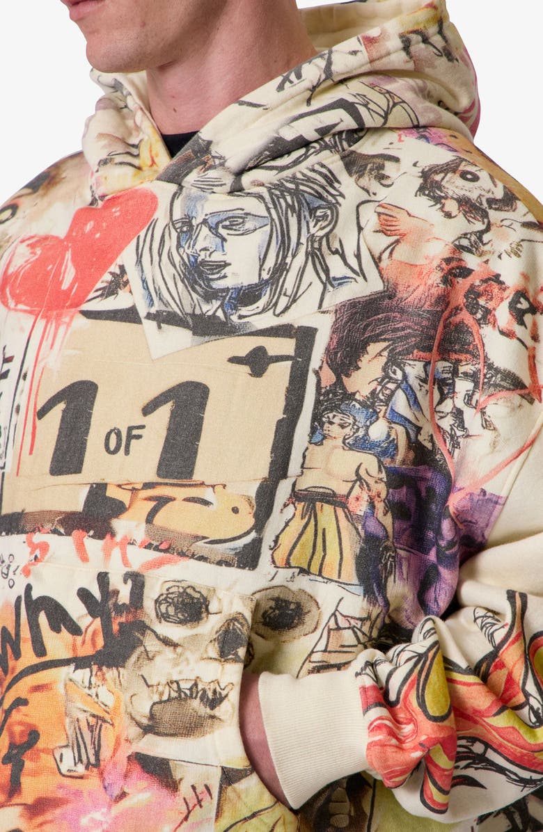 mnml Doodle Hoodie, Alternate, color, Beige Multi