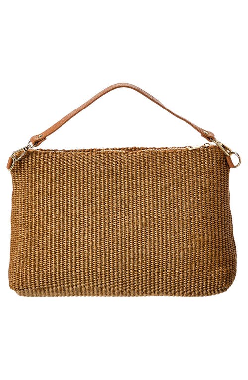 Persaman New York Straw Shoulder Bag In Brown