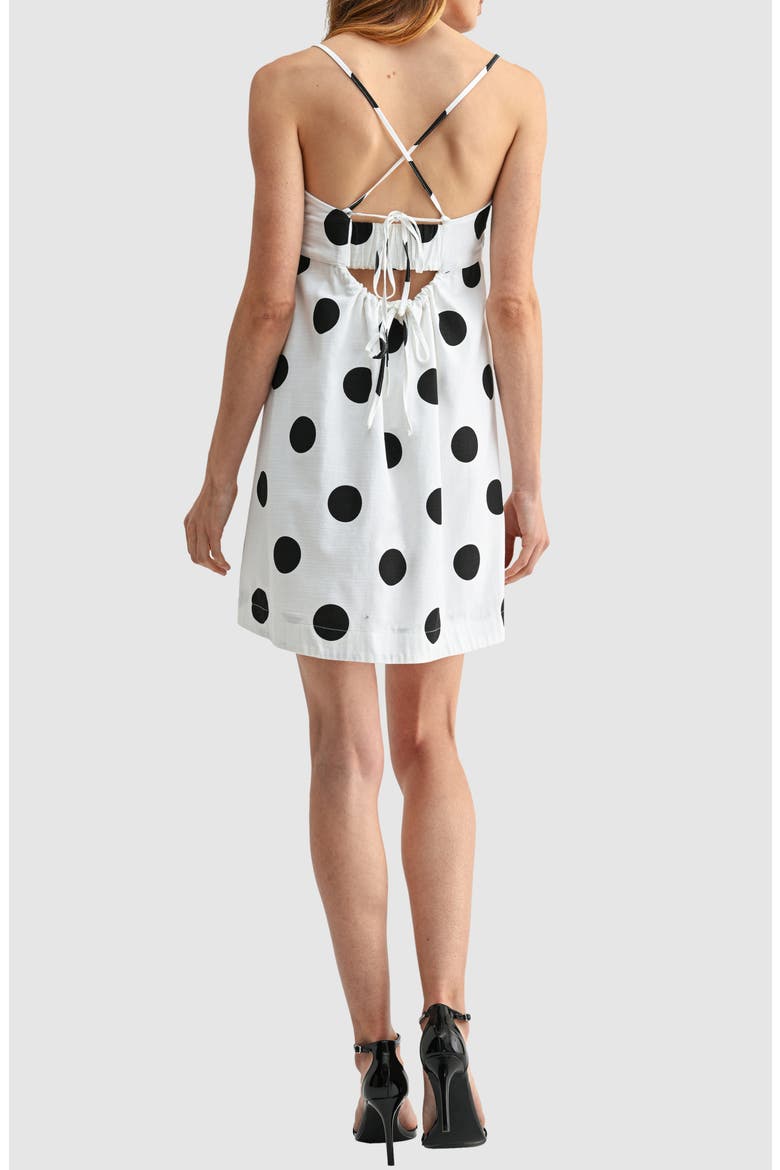 Babydoll Minidress, Alternate, color, WHITE BLACK DOT