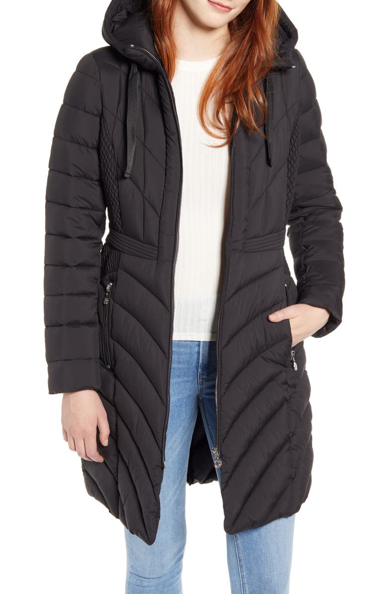 Bernardo Packable Hooded Walker Coat, Main, color,