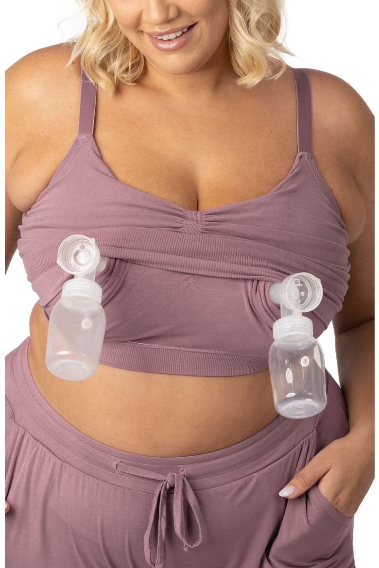 Busty Sublime Hands-Free Pumping Lounge & Sleep Bra- Fits sizes 30E - 46H, Alternate, color, TWILIGHT