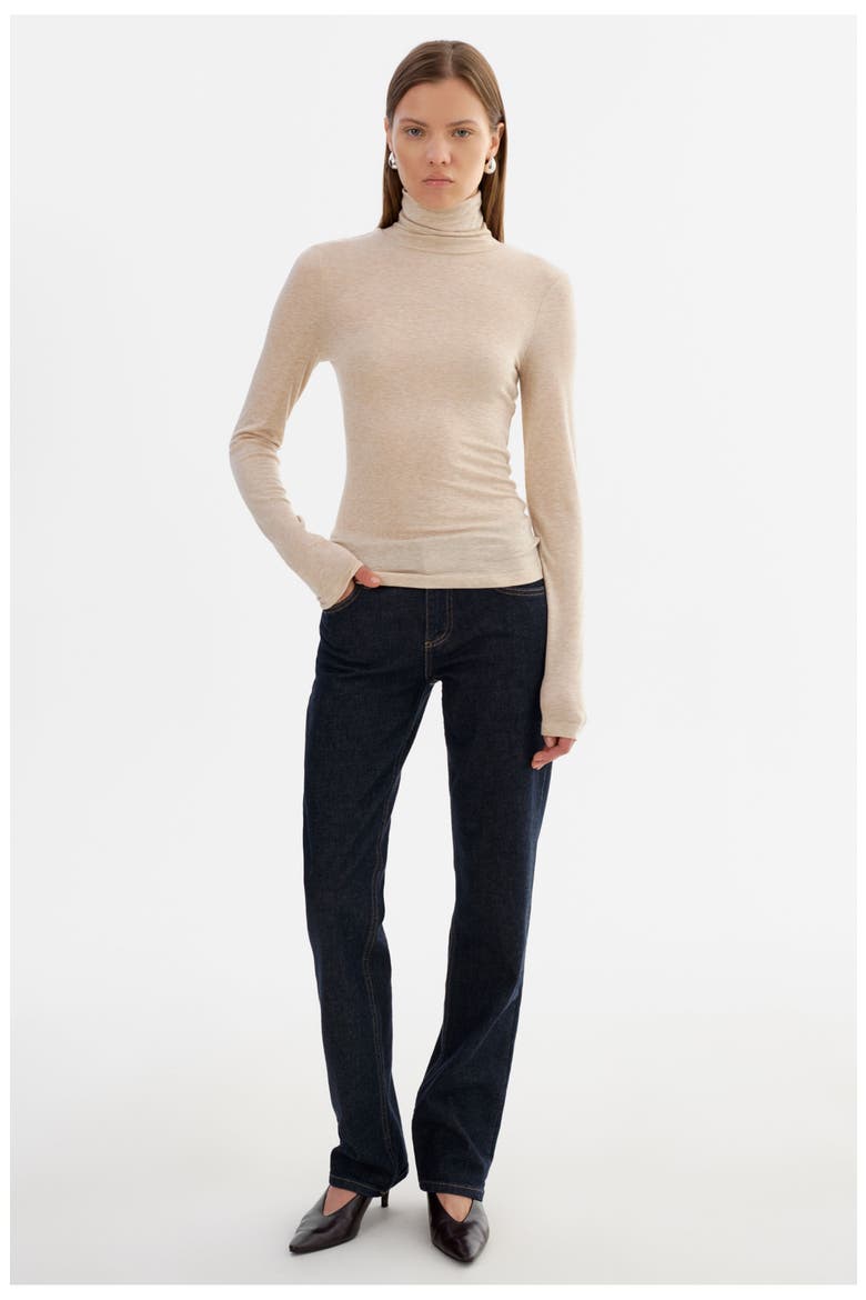 Sadie | Long Sleeve Mockneck Top, Main, color, Heather Beige