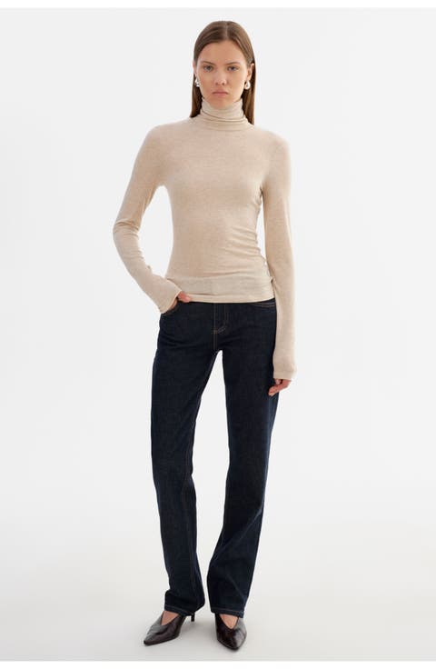 Sadie | Long Sleeve Mockneck Top