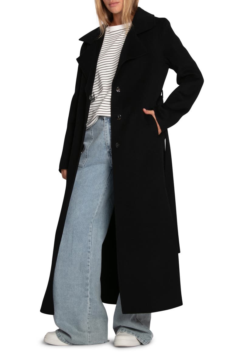 Ex-Boyfriend Wool Blend Maxi Coat, Alternate, color, BLACK