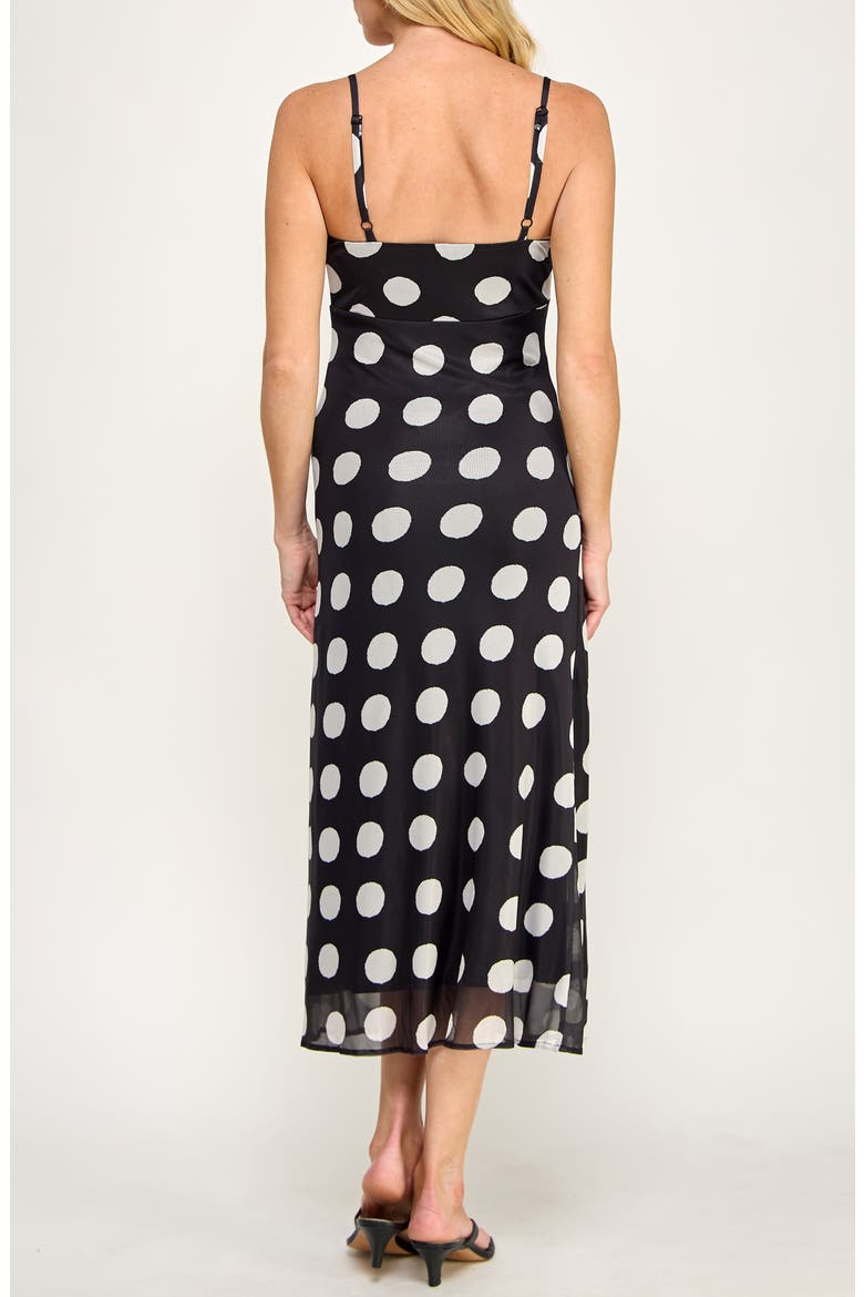 Babydoll Midi Dress, Alternate, color, BLACK/ IVORY