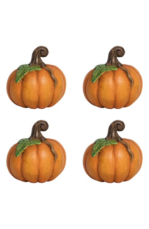 Juliska Forest Walk Pumpkin Set Of 4 Place Card Holders In Orange
