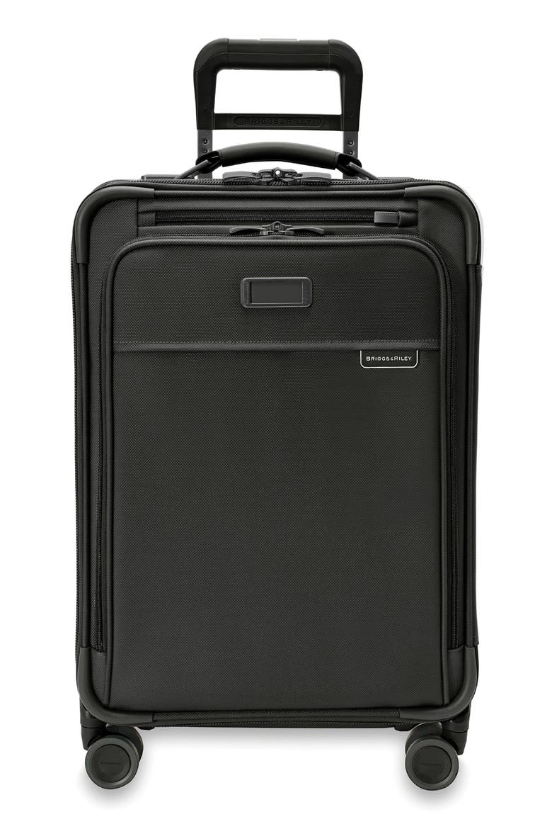 Baseline Essential 22-Inch Expandable Spinner Carry-On Bag, Main, color, BLACK