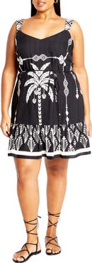 City Chic Peta Tie Waist Minidress