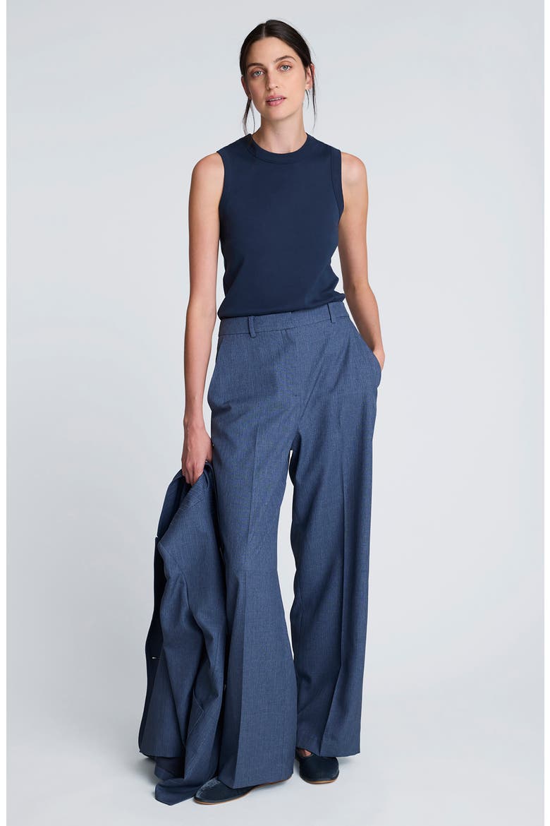 High Waist Wide Leg Boyfriend Pants, Alternate, color, CADET BLUE MLT