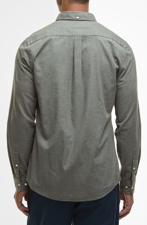 Barbour Huntly Mini Houndstooth Check Cotton Button-down Shirt In Green