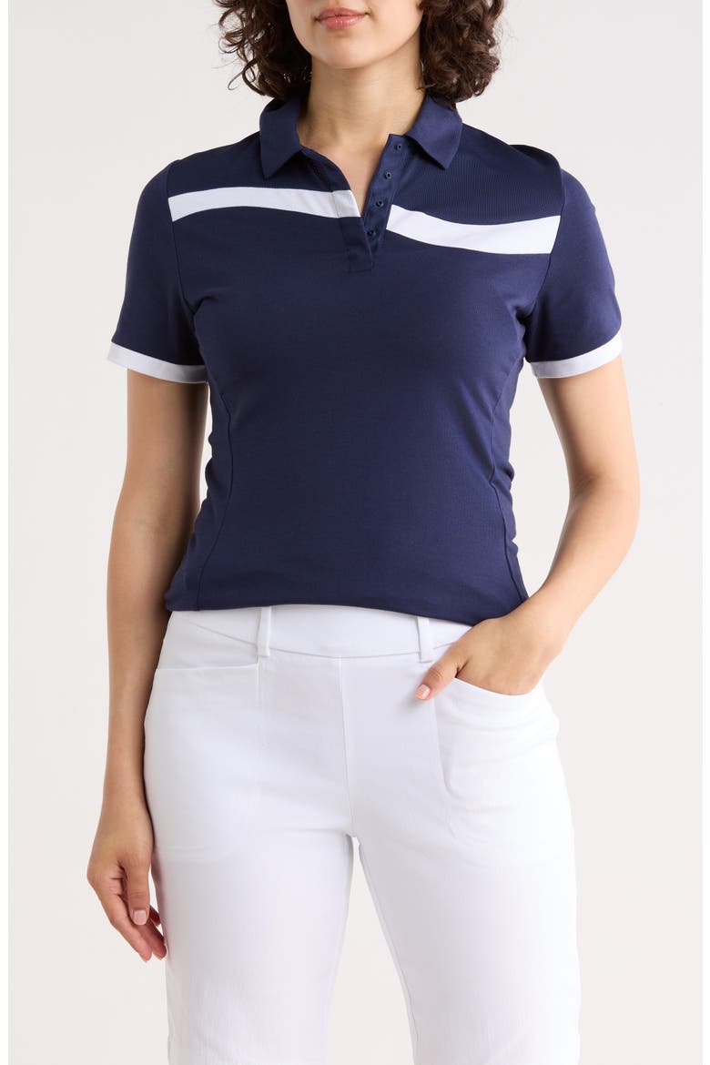 Colorblock Trim Polo, Main, color, PEACOAT