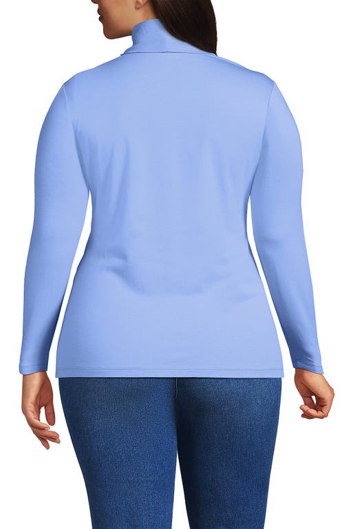 Lands' End Lightweight Jersey Skimming Long Sleeve Turtleneck In Blue