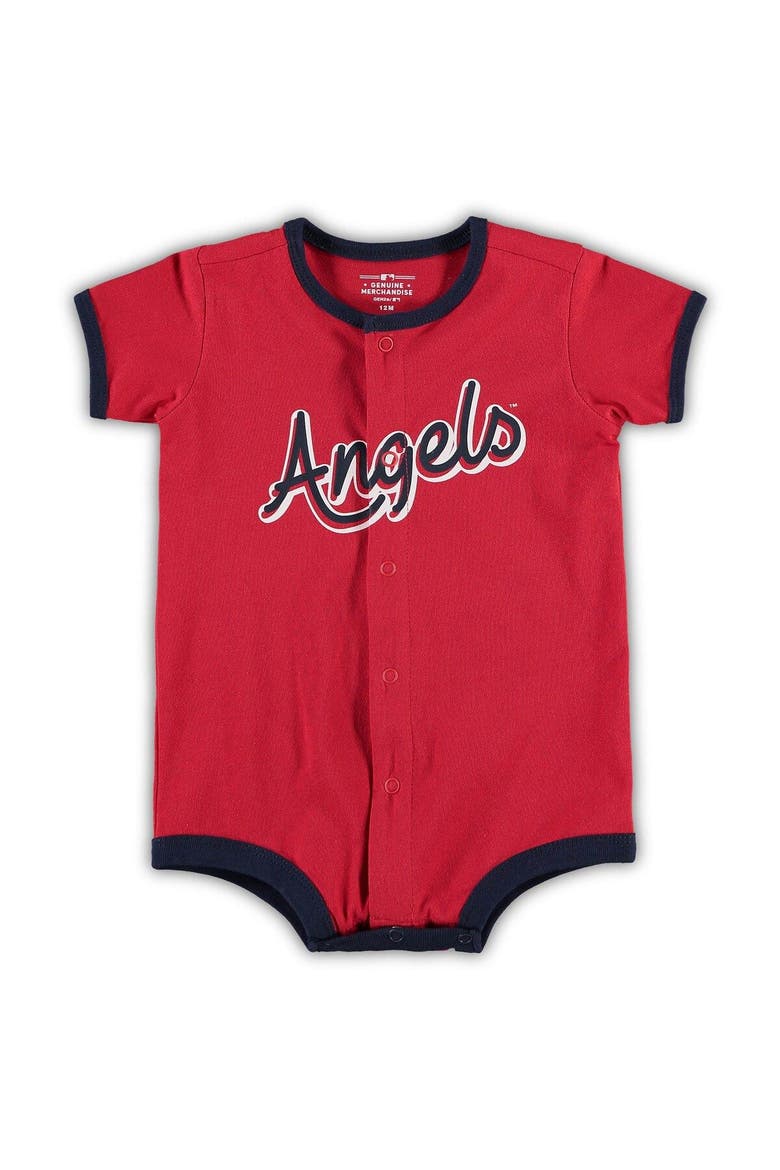 Infant Red Los Angeles Angels Power Hitter Romper, Main, color, Red