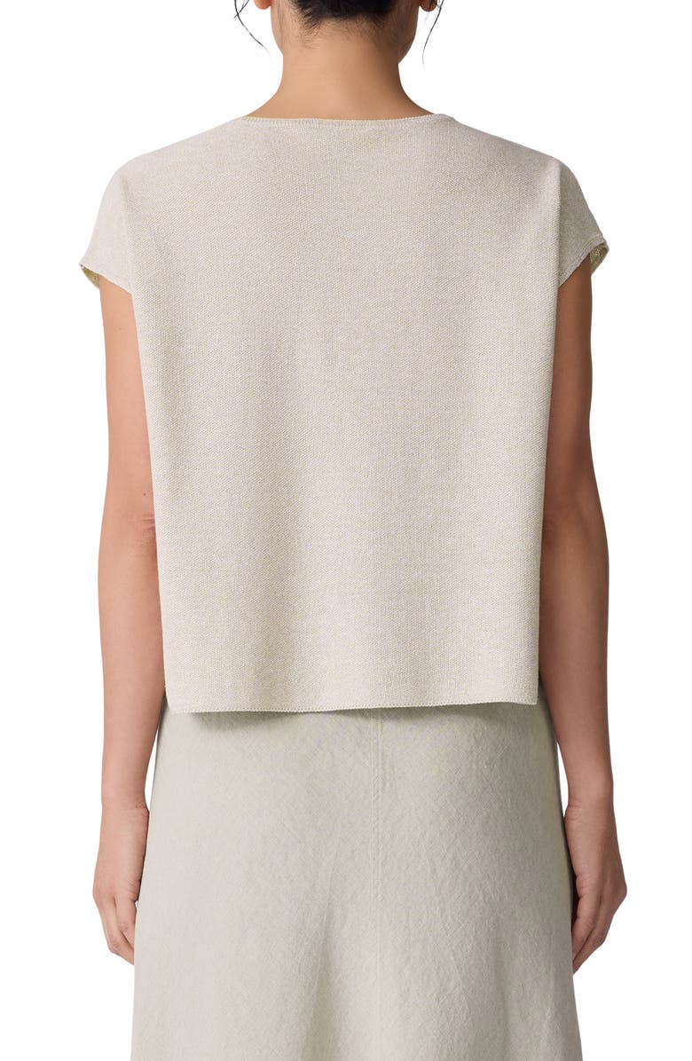 Eileen Fisher Organic Linen & Organic Cotton Cap Sleeve T-Shirt, Alternate, color, Undyed Natural