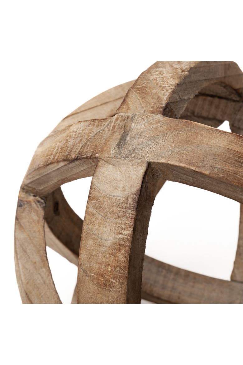 Tibik 8L x 8W Natural Wooden Orb, Alternate, color, Brown