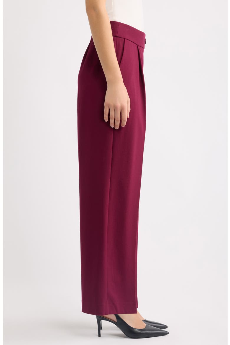 Pleated Wide Leg Pants, Alternate, color, CHIANTI