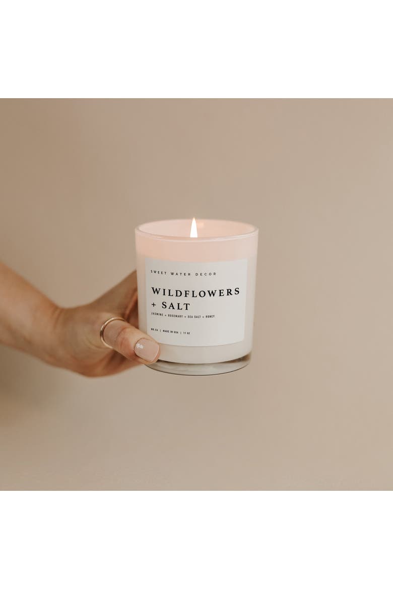 11oz White Jar Candle - Spa Scents, Alternate, color, Wildflowers and Salt