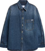 Givenchy Couture Seam Denim Button-Up Shirt